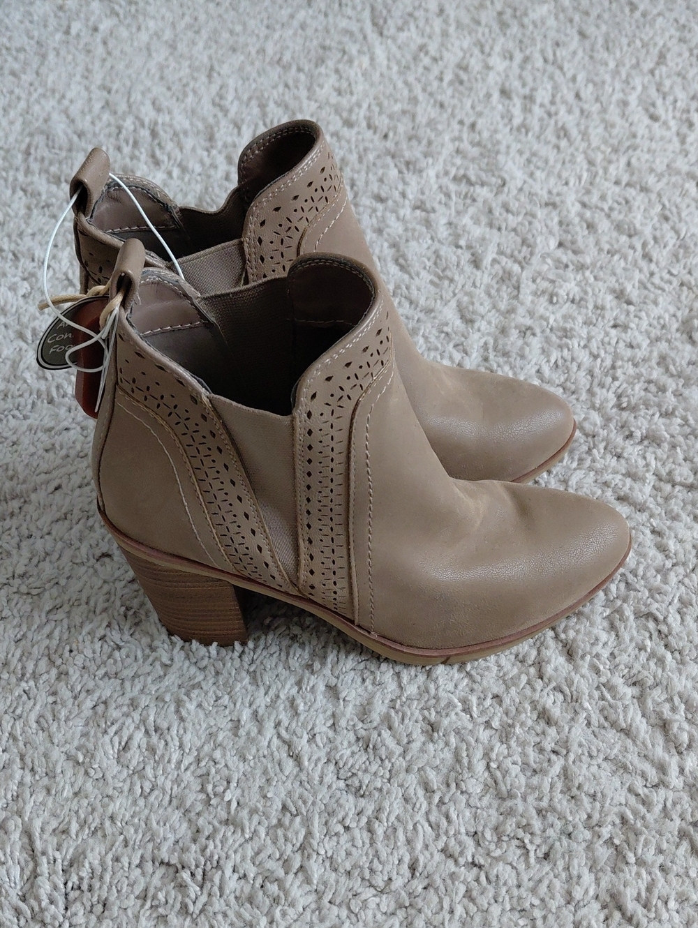 MIA Taupe Heeled Ankle Booties